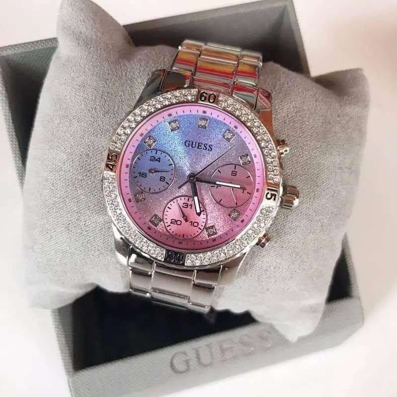 Guess Confetti Quartz Two-tone Crystal Dial Ladies Watch- W0774L1